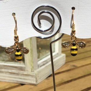 Handmade honeybee earrings